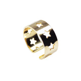 Star Ring Gold Plated Adjustable. Star Shape Band Ring Celestial Jewelry. Gift for Her - Martinuzzi Accessories
