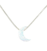 white half moon opal necklace - Martinuzzi Accessories