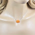Pumpkin Necklace Opal Pendant Charm, 925 Sterling  Silver Chain