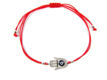 Hamsa Hand Evil Eye Bracelet Charm Red String Corded Bangle Amulet Hand of Fatima - Martinuzzi Accessories