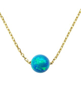 peacock opal ball pendant necklace sterling silver gold plated - Martinuzzi Accessories