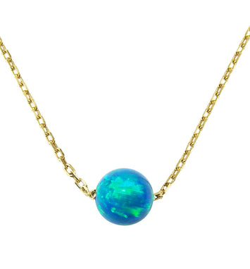 peacock opal ball pendant necklace sterling silver gold plated - Martinuzzi Accessories