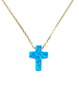 opal cross pendant necklace - Martinuzzi Accessories