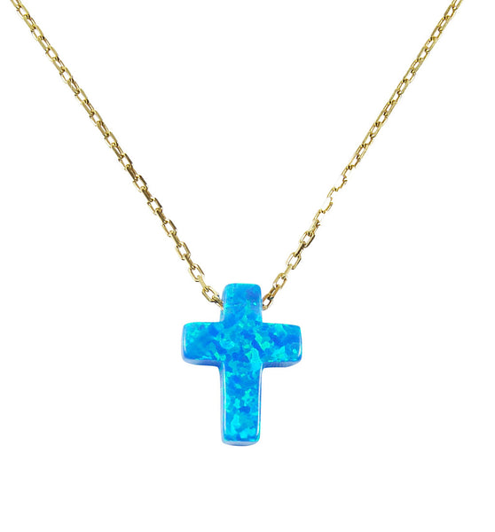 opal cross pendant necklace - Martinuzzi Accessories