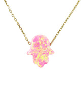 pink hamsa hand necklace - martinuzzi accessories