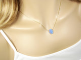 Opal Hamsa Necklace Gold Plated 925 Sterling Silver Chain