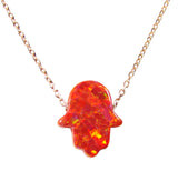 red opal hamsa hand necklace rose gold - martinuzzi accessories
