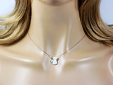 Cat Necklace White Opal Charm Pendant 925 Sterling Silver Chain