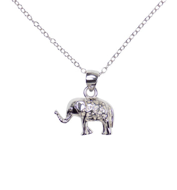 elephant necklace silver