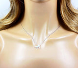 Unicorn Necklace White Lab-Created Opal Pendant 925 Sterling Silver Chain