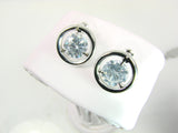 Cubic Zirconia Crystal Silver Stud Earrings - Martinuzzi Accessories