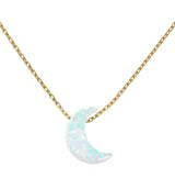 White Opal Half moon silver necklace - Martinuzzi Accessories