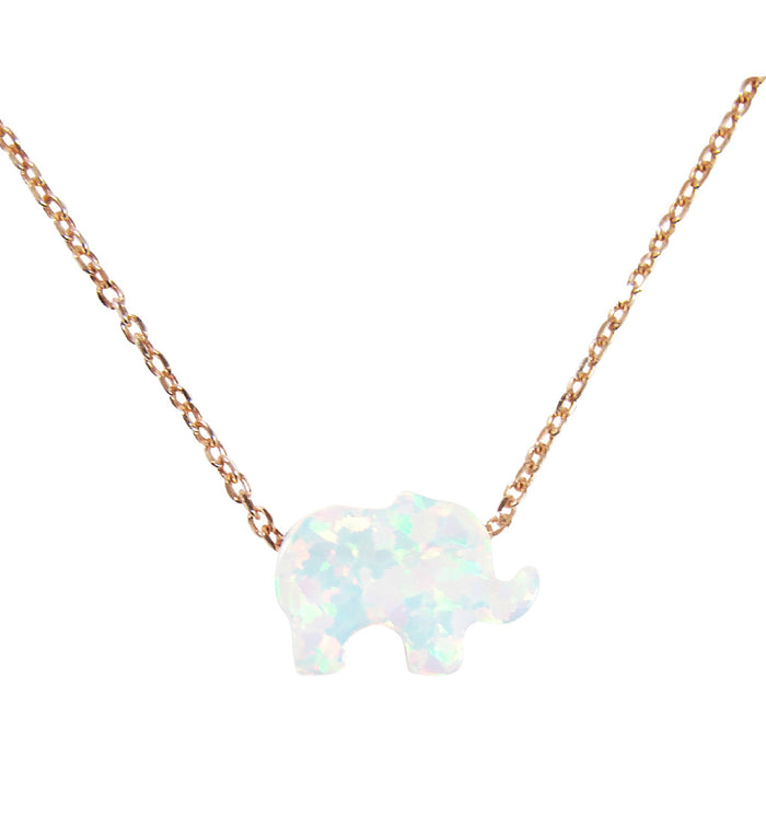 White opal elephant necklace - Martinuzzi Accessories