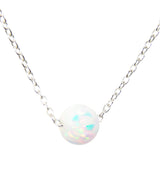 Bridesmaid necklace. White Opal Ball Necklace - Martinuzzi Accessories