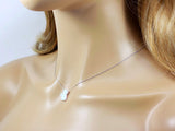 Cat Necklace White Opal Charm Pendant 925 Sterling Silver Chain