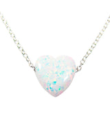 white opal heart necklace - martinuzzi accessories