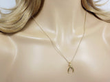 Wishbone Pendant Necklace Silver, Wishbone Good Luck Charm 